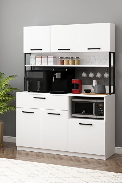 Avmpark Ervin Çok Amaçlı E3 Beyaz Airfry Dolabı 3 Kapaklı Kahve Köşesi