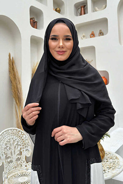 Bym Fashion Pleat Stone Detailed Zippered Ferace 7892 Ecru