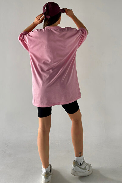 MODAGEN Μπλουζάκι Unisex Μονόχρωμο Ροζ Oversize