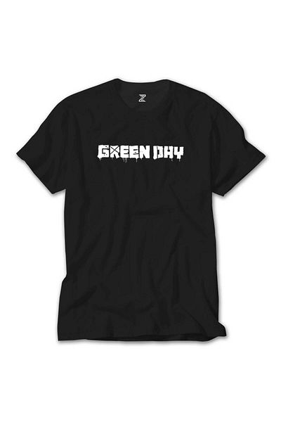 Z zepplin Μαύρο T-Shirt με κείμενο Green Day