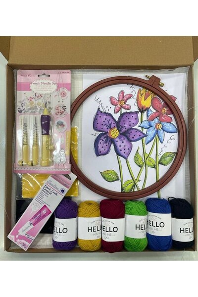 Tansel Tuhafiye Σετ Κεντήματος Πόντσο (PUNCH) Flower 6 Σκέλη