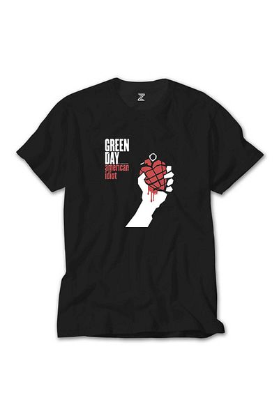 Z zepplin Green Day American Idiot Μαύρο T-Shirt