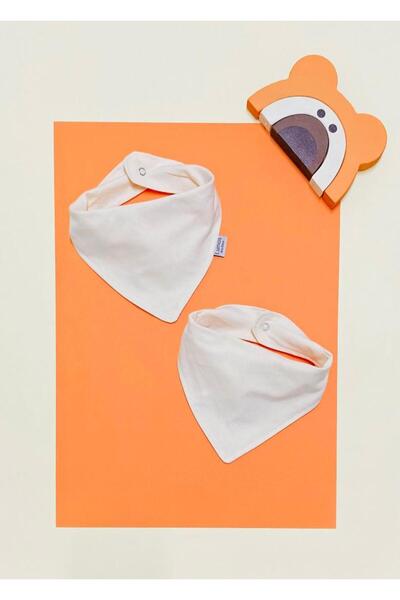 Lumos Trade مريلة طعام من القماش العضوي لحديثي الولادة بطبقة مزدوجة بلون كريم...