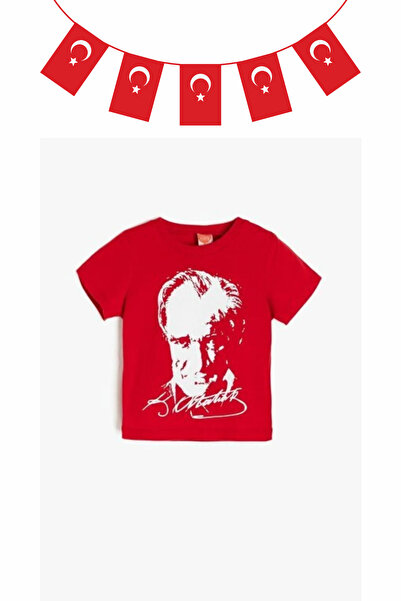 NOBLE STORE Unisex Παιδικό κοντομάνικο μπλουζάκι με στάμπα Atatürk 23 Απριλίο...