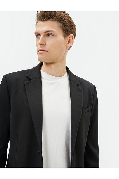 Koton Сако Блейзър Slim Fit джоб с детайлна моно яка с копчета