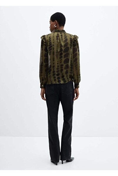 MANGO Woman Desenli saten bluz