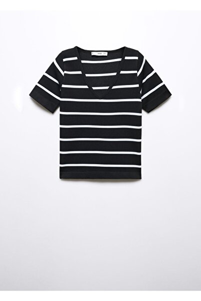 MANGO Woman Striped Seamless T-Shirt