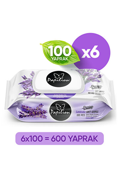 Papilion Premium Lavanta Özlü Ekstra Soft Islak Havlu 100x6 - 600 Yaprak