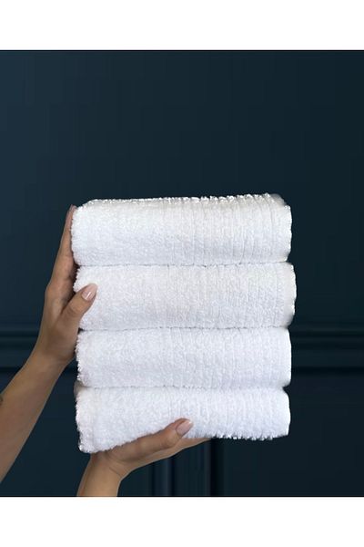 SHAL HOME 100% Cotton Set of 4 50x90cm Hand & Face Towels