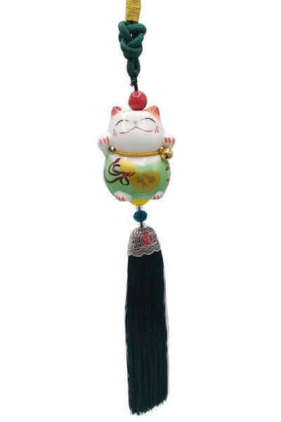 Dünyadan Hediyeler Feng Shui Maneki Neko Şans Kedisi Yeşil No.1
