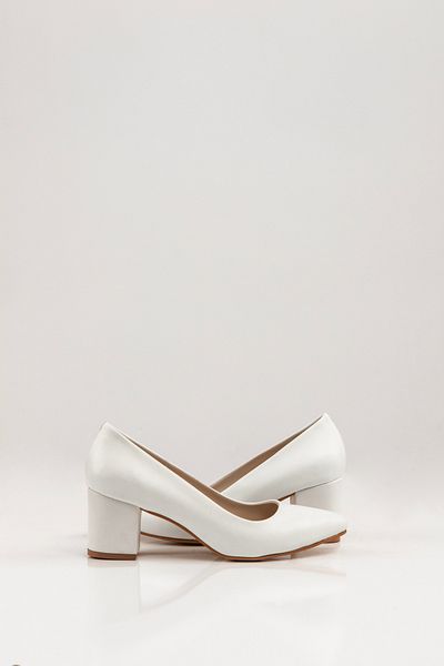 SVMSHOES White Women's Square Heeled Shoes/Stylish Flashy White Women's Low Heeled Shoes