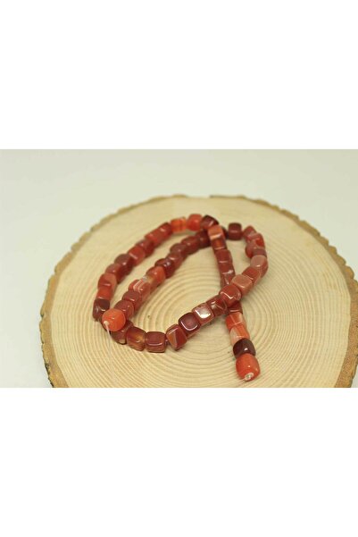 Yasamtohumu سلسلة ربع (طول 9 سم!)سلسلة ربع نطاق 7-8 مم على شكل مكعب من حجر العقيق (24235)