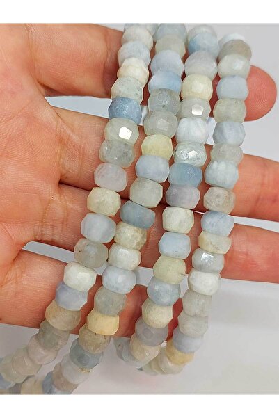 Yasamtohumu Četvrtina niza (9 cm duga!) Akvamarin kamen, rondel faset kroj 5*...