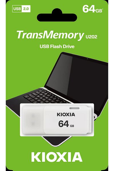 Kioxia 64Gb Usb2.0 - Kioxia White USB Memory Lu202W064Gg4