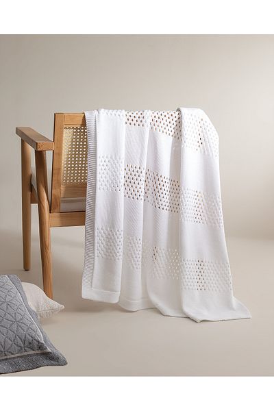 Madame Coco Neo Knitwear TV Blanket - White