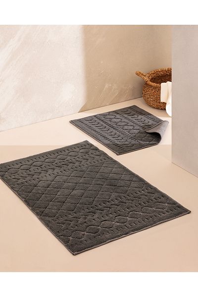 Madame Coco Πατάκι μπάνιου Panier 2 τεμαχίων - Anthracite - 60x100 cm