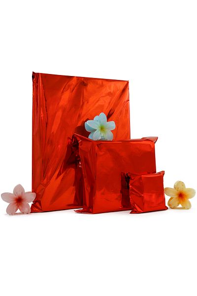 reprodesign 70×50 Cm Red 50 Pieces Adhesive Metalized Gift Bag Metallic Red Gift Packaging Package