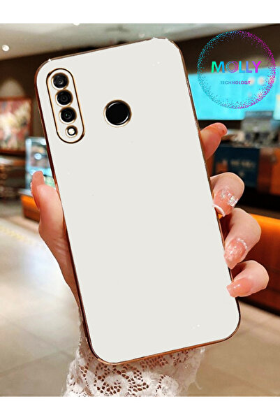 Molly Technology Huawei P30 Lite Için Inci Beyazı Kenarları Gold Detaylı Lüks...