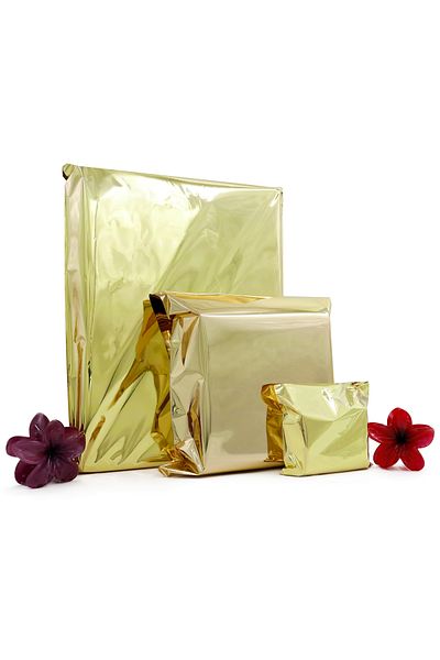 reprodesign 50X70 cm Gold Shiny Metalized Tape Gift Package – 50 Pieces