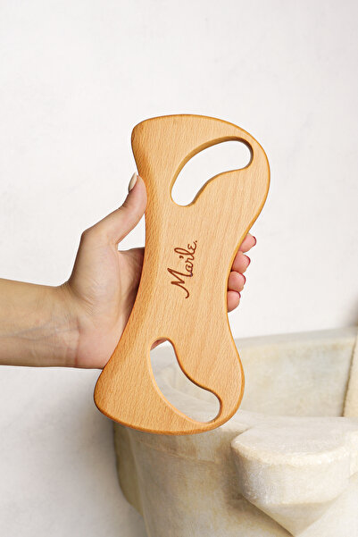 MAR'LE Mar’le Doğal At Kılı Fırçası + Selülit Karşıtı Masaj Yağı 200 Ml + Ahşap Masaj Alet