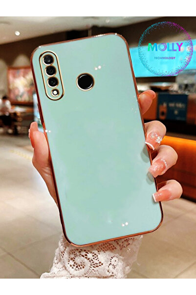 Molly Technology Huawei P30 Lite Için Su Yeşili Kenarları Gold Detaylı Lüks S...