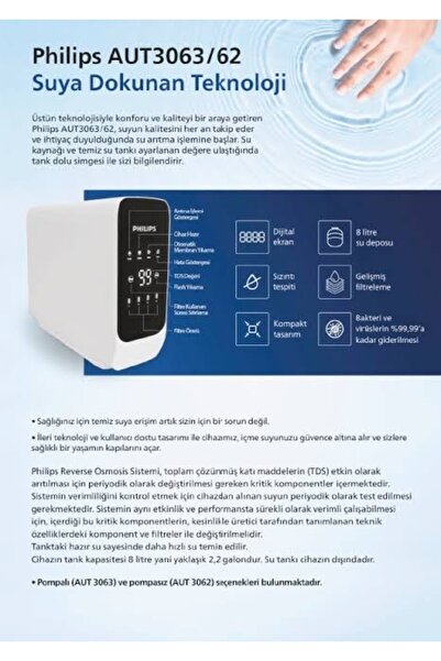 Philips Su Arıtma Pompalı Dijital (AUT3063/62)