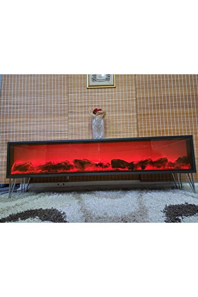 Butik Tv Sehpası Antrasit Gri Gümüş Metel Ayaklı 170cm Bluetootlu Ses Sistemi...