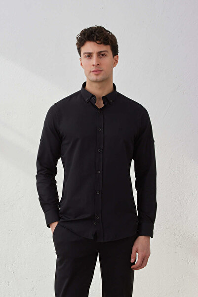 Cosmen Slim Fit Patterned Shambre Sports Men's Shirt