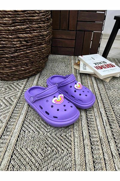 Behtah Kundura Girls Boys Kids Soft Sole Jibbitz Fancy Gift Closed Front Garden Pool Daily Sandals Slippers
