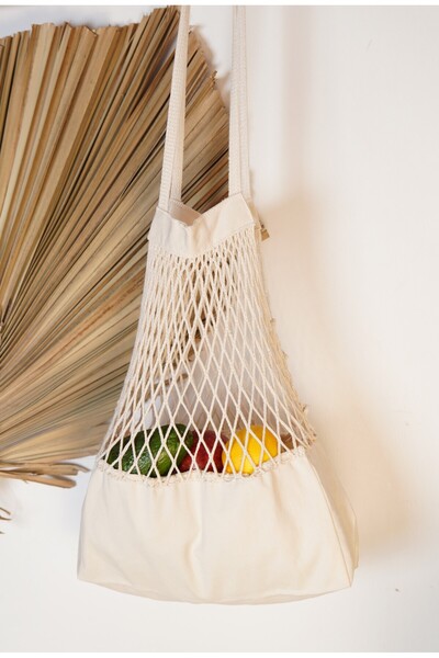 sevaradekor Net Bag Natural Beach Market Net Bag 42,5x70 cm