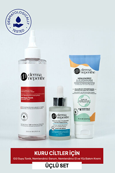 Derma Nepenthe Kuru Ciltler İçin - %100 Gül Suyu Tonik, Nemlendirici Serum, N...