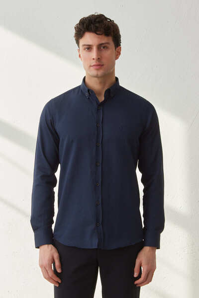 GARMEN Slim Fit Striped Sports Men's Shirt