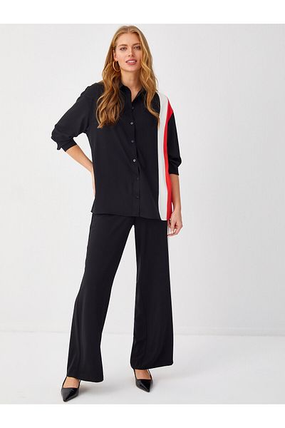 Faik Sönmez 68686 Model Color Blocked Buttoned Tunic