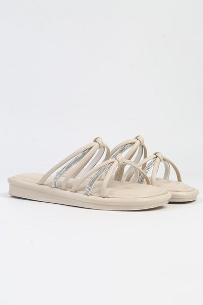Pierre Cardin ® |   PC-5106-3891 Κρεμ-Γυναικείες Πέτρινες Παντόφλες