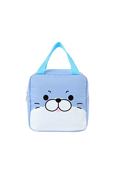 Miniso Sevimli Fok Suratlı Yiyecek Çantası - Mavi- 20cm