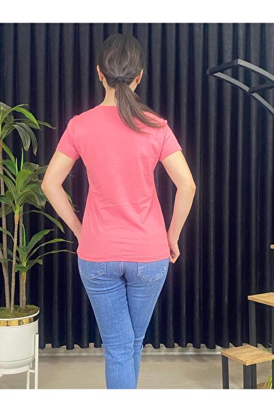 ESPOİRPLUS ΓΥΝΑΙΚΕΙΟ ΡΟΖ ΚΟΝΤΟΜΑΝΙΚΙ ΜΕ V ΛΑΙΜΟ 100% ΒΑΜΒΑΚΙ