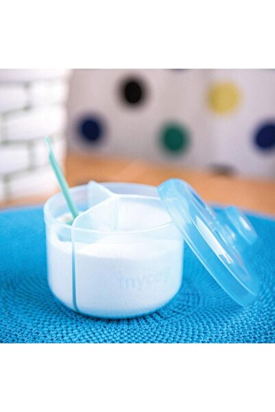 mycey علبة طعام بودرة باللون الأزرق