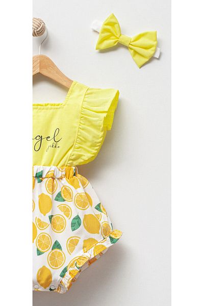 Jikko Baby Baby Girl Fruit Patterned Bandana Romper Jumpsuit