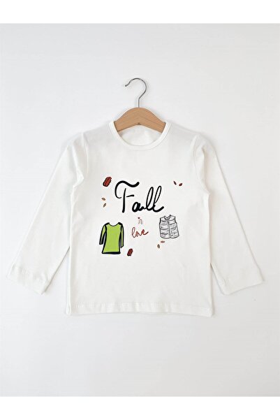 Mavipink Tricou cu mânecă lungă, 100% bumbac, imprimat, culoare ecru