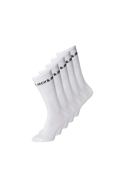Jack & Jones Тенис чорапи Jacbasic Logo Unisex 5 пакета - бели чорапи 12179475 бели
