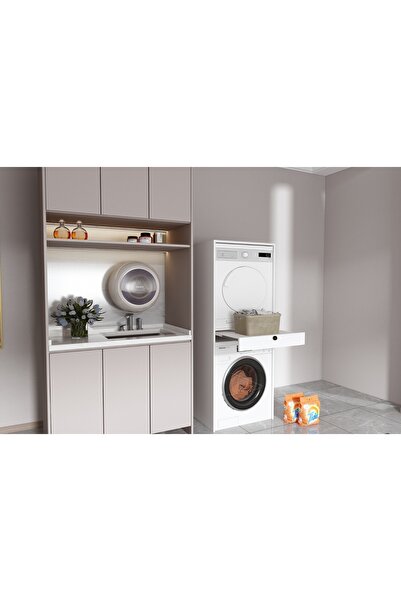 ESYAH Banyo Dolabı Çamaşır ve Kurutma Makinesi Dolabı Çekmeceli