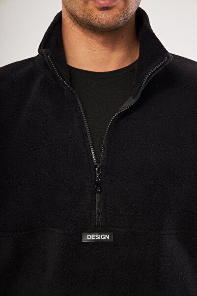 GHASSY CO. Ghassy Co. Men's Oversize Regular Stand Collar Half Zipper Fleece Sweatshirt