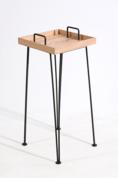 Rafiste Dekoratif Ahşap Tepsili Sehpa