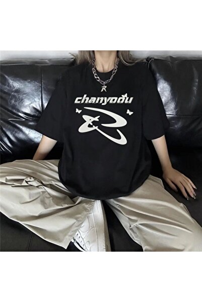 Gofeel Y2k Gothic Chanyoou Detail Unisex Oversize Pattern T-Shirt