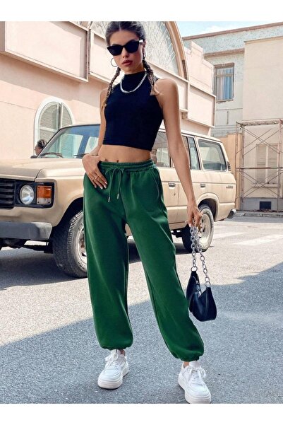 ORLONTEX Γυναικεία φόρμα γυμναστικής με πράσινο πόδι, λαστιχένια υπερμεγέθη