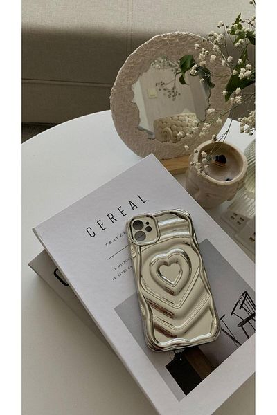 Go Aksesuar حافظة سيليكون متوافقة مع هاتف Apple Iphone 11 ثلاثية الأبعاد منقوشة بلاتينية مضادة للصدمات وحماية الكاميرا