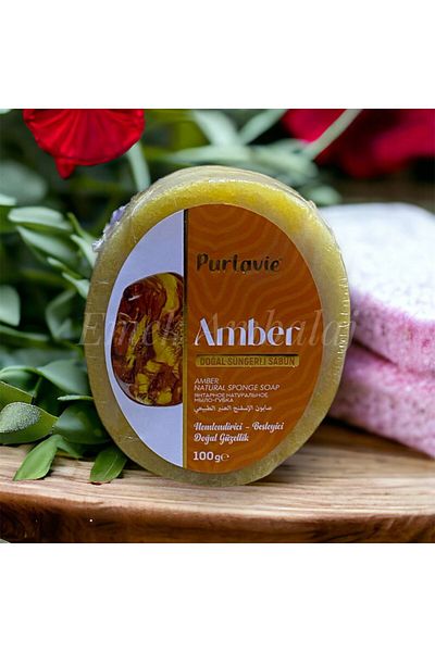 Purlaive Amber Natural Sponge Soap 1 Piece 100gr