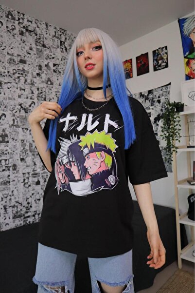 Gofeel Quad Anime Detail Unisex Oversize Pattern T-Shirt