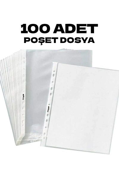 NaSaDAN 100 Pcs Clear A4 Plastic Office Document - for Sachet File, Stationery and Archives Business