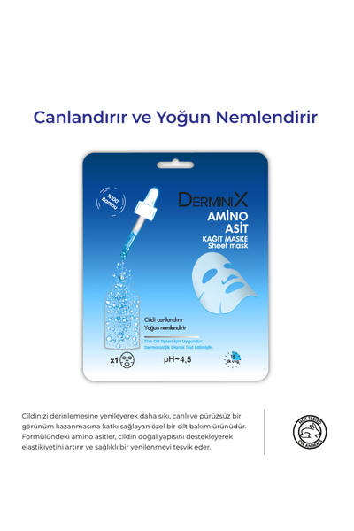 Derminix Amino Asit Nemlendirici Ve Sıkılaştırıcı Yüz Kağıt Maskesi 5'li